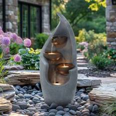 Charles Bentley Tiber Cascading Water Feature One Size Grey