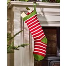 Stockings on sale Dibor Set of 4 Traditional Candy Stripe Knitted Xmas Gift Decoration 4 Pack Stocking