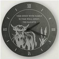 Personalised Highland Cow Slate 2.4 x 2.4 x 0.4 cm