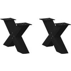 Table Legs on sale Berkfield Home Coffee Legs X-Shaped 2 pcs Black 50 x 30-31 cm Steel Table Leg