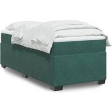 Green Bed Packages Berkfield Home Box Spring Bed with Mattress Dark Green 90x200 cm Velvet