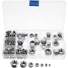 Building Materials Greenzech 170 Pcs Stainless Steel Nylon Insert Lock Nut M3/4/5/6/8/10/12 Locknut Assortment Kit