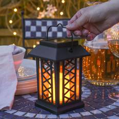17.5 cm Solar Power Flickering Flameless LED Candle Lantern