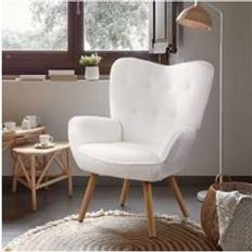 White Lounge Chairs Living and Home Modern Elegant One Size Lounge Chair