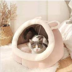 Vehhe Soft Pet Cat Igloo Bed Warm Snug House