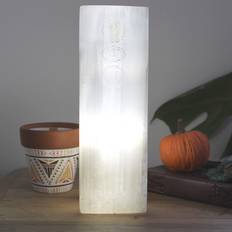 Selenite Block 25cm Chakra Lamp Grey Table Lamp