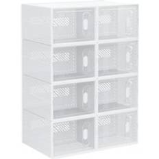 Boxes & Baskets Homcom 8 Pcs Stackable Clear Plastic Shoe Storage Box