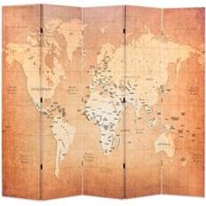 Yellow Room Dividers Berkfield Home Folding 200 x 170 cm World Map Yellow Room Divider