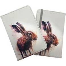 Brown Passport Covers Warren Reed Hare Face Splashart Passport Cover - Brown