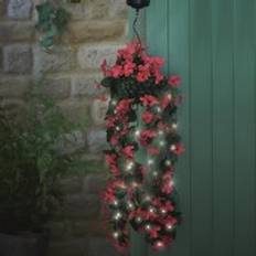 mysmartbuy Faux Flower Solar Powered Hanging Decoration H72 x 17 cm Diameter Pink