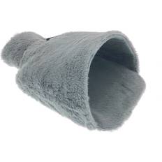 Country Club Foot Hot Water Bottle Plush Faux Fur Grey