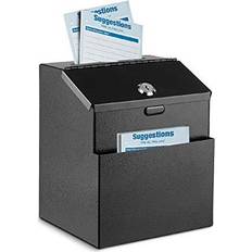 Letterboxes on sale Flexzion Suggestion Box with Lock Wall Mounted MultiPurpose Donation Ballot Charity Mailbox 25 Feedback Cards