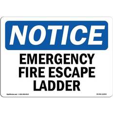 SignMission Notice Emergency Fire Escape Ladder OSHA Sign