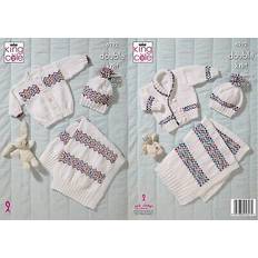 Garn & Håndarbejdsudstyr King Cole Double Knitting Pattern Babies Jacket Cardigan Hats & Blankets 6292