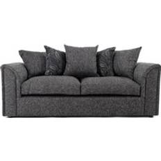 Furnishings For Less UK Byron Dundee Chenille Fabric 3 Seater Scatter Back Grey or Light Grey Sofa