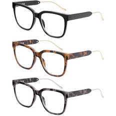 Blue Reading Glasses JM Classic Square Reading Glasses 3 Pack +1.5