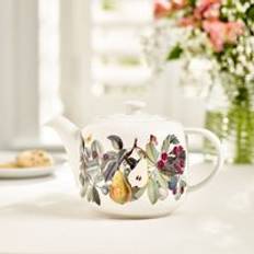 Dunelm Kew Bloom 1.25 Litre White Teapot