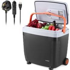 VonShef 28L Electric Cool Box Insulated Hot Cold Function Cooler with Wheels