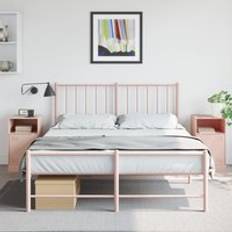 Pink Bedside Tables Berkfield Home Cabinets 2pcs Pink 34.5 x 39 x 62 cm Steel Bedside Table