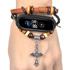 Bakeey Bakeey Carved Cross Beaded Bracelet Watch Band Watch Strap for Xiaomi Miband 5