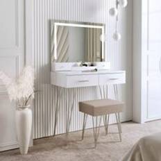 Sophia White with Touch Sensor LED Mirror One Size