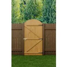 Wooden garden gates Living and Home Semi Braced Arch Top Strong Wooden Garden Gate 90cm W x 180cm H - Natural - One Size