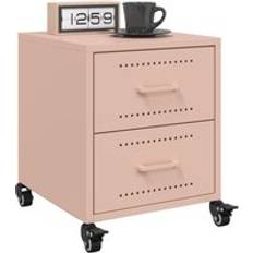 Pink Bedside Tables Berkfield Home Cabinets 2 pcs Pink 36 x 39 x 43.5 cm Steel Bedside Table