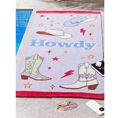 Howdy Cowgirl Cotton Beach Towel - Lilac