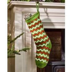 Stockings on sale Dibor Set of 4 Traditional Festive Zig Zag Knitted Xmas Gift Decoration 4 Pack Stocking
