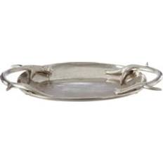 Aluminium Serving Platters & Trays Premier Aluminium with Metallic Antler Handles One Size Serving Tray