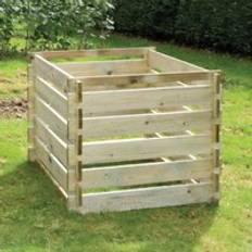 Primrose Outdoor Wooden Compost Bin 605 Litre 93cm Beige
