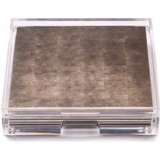 Acrylic Cloths & Tissues Posh Placebox Clear Leaf Chic Matte Taupe 6 Pack Place Mat Silver
