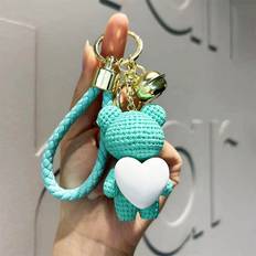 Wallets & Key Holders RYWOLT Cartoon Lovable Bear Keychain Resin Charm - Green