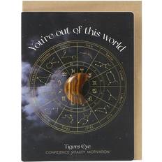 Something Different Out Of This World Tiger's Eye Crystal Moon Greeting Card