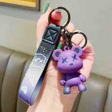 Wallets & Key Holders Veishet Chameleon Resin Stylish Bear Keychain - Purple