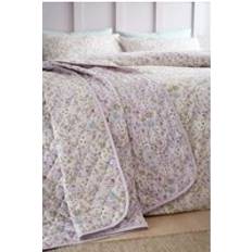 Cotton Bedspreads Bianca Ditsy Floral 200 Thread Count Cotton Reversible Set Lilac Bedspread Beige, Purple
