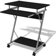 Berkfield Home Compact Computer with Pull-out Keyboard Tray Black One Size Writing Desk
