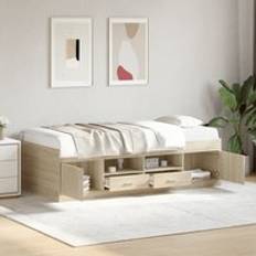 Daybed with Drawers without Mattress Sonoma Oak 75x190 cm Small Single - Brown