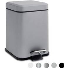 Square Bathroom Pedal Bin 3 Litre Grey One Size