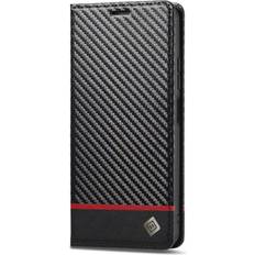 GANGXUN Black Case for Xiaomi 14T Pro 5G Magnetic Carbon Fiber Leather Folio Flip Case