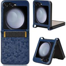 GANGXUN Case for Samsung Galaxy Z Flip 6 Geometric Pattern Magnetic Clasp Leather Wallet Cover