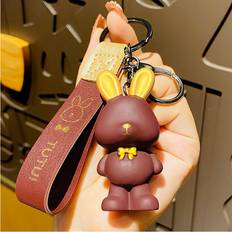 Wallets & Key Holders Veishet Stylish Resin Bowtie Rabbit Keychain - Red