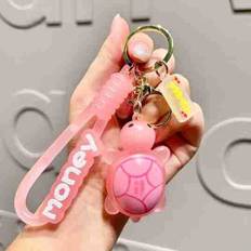 Wallets & Key Holders SLOERT Cute And Colorful Turtle Pendant Keychain - Pink