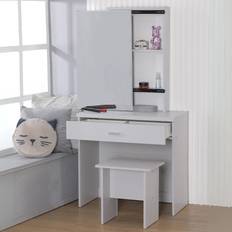 Rectangular Dressing Tables Home Source Grey Set With Mirror 151 cm Dressing Table
