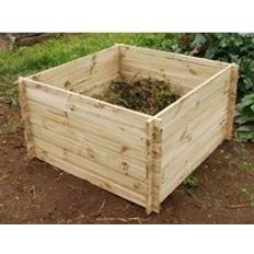 Primrose Outdoor Slatted Wooden Composter Large Natural Compost Bin 893 Litres - Beige