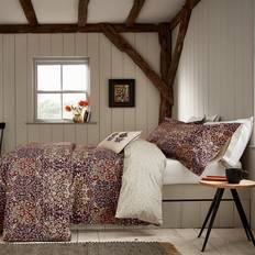 Morris & Co Blackthorn Single Set Damson Duvet Cover Red, Purple, Black