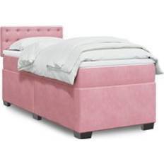 Pink Bed Packages Berkfield Home Box Spring Bed with Mattress Pink 80x200 cm Velvet