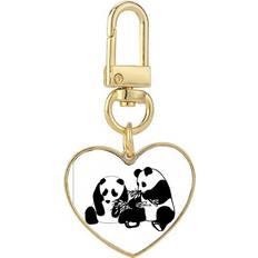 Wallets & Key Holders DIYthinker Comfort Peer Food Mood Art Deco Fashion Gold Heart Keychain Metal Keyring Holder