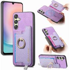GANGXUN Case Compatible With Samsung Galaxy A24 Magnetic Ring Stand Holder Wallet Magsafe