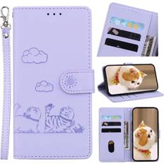 Mobile Phone Accessories GANGXUN Flip Case Compatible With Samsung Galaxy A24 4G Cat Rfid Leather Wallet Card Slot Holder Kickstand